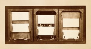 Façade des électro-volets, avec positions des panneaux avant, pendant et après l